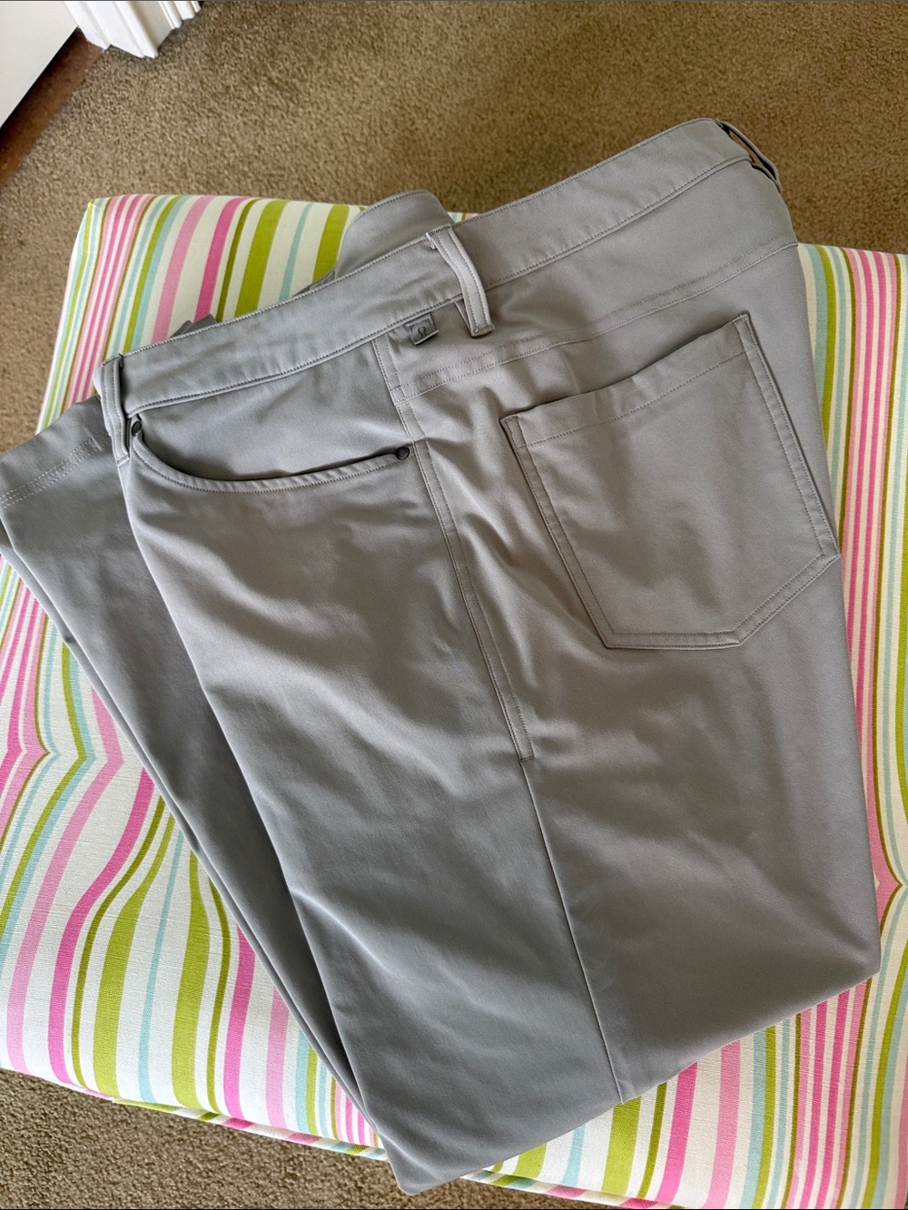 Men’s lululemon ABC athletica light gray performance pants size 34/30